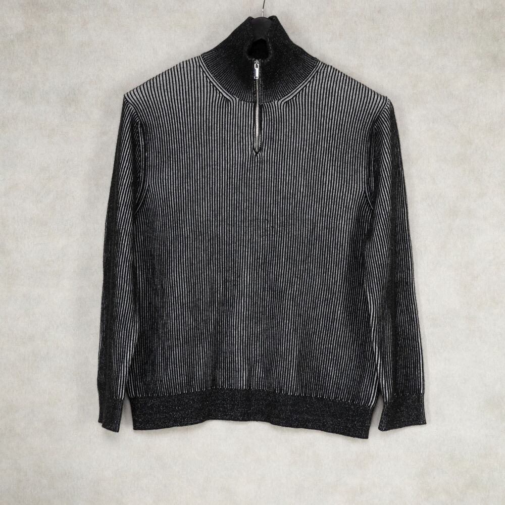 Karl Lagerfeld Paris Men Double Needle Sweater Black Size XXL (Pre-owned)